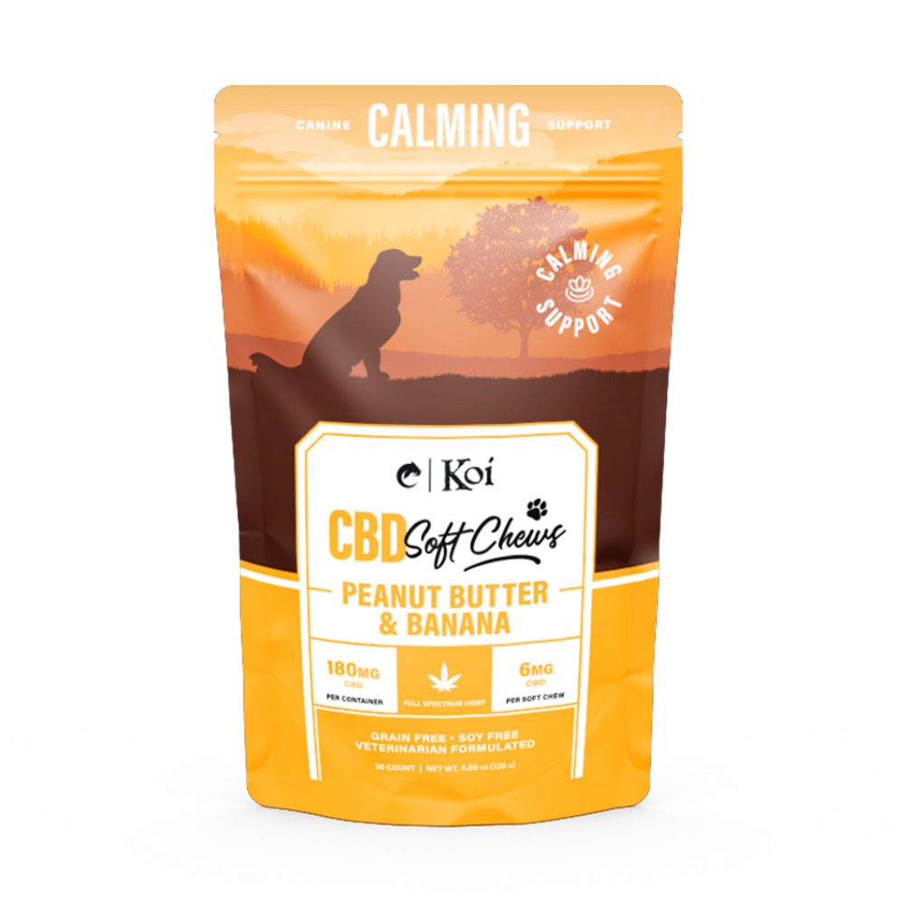 Koi Pets, Koi Calming CBD Soft Chews, Peanut Butter & Banana, Full Spectrum, 30ct, 180mg CBD Questions & Answers