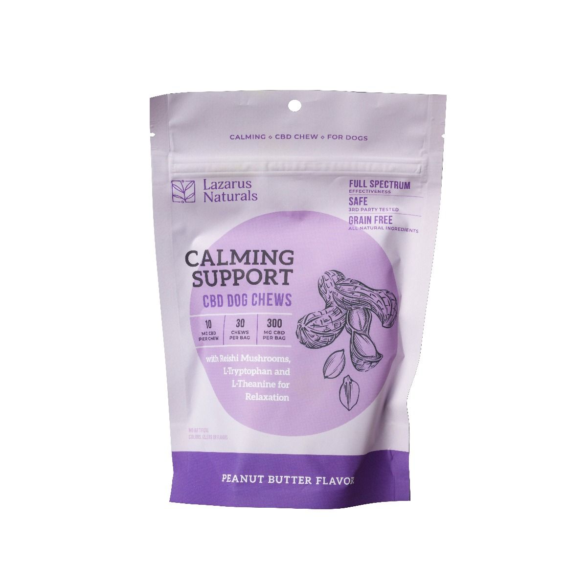 Lazarus Naturals, Calming Support CBD Dog Chews, Full Spectrum, 30ct, 300mg CBD Questions & Answers