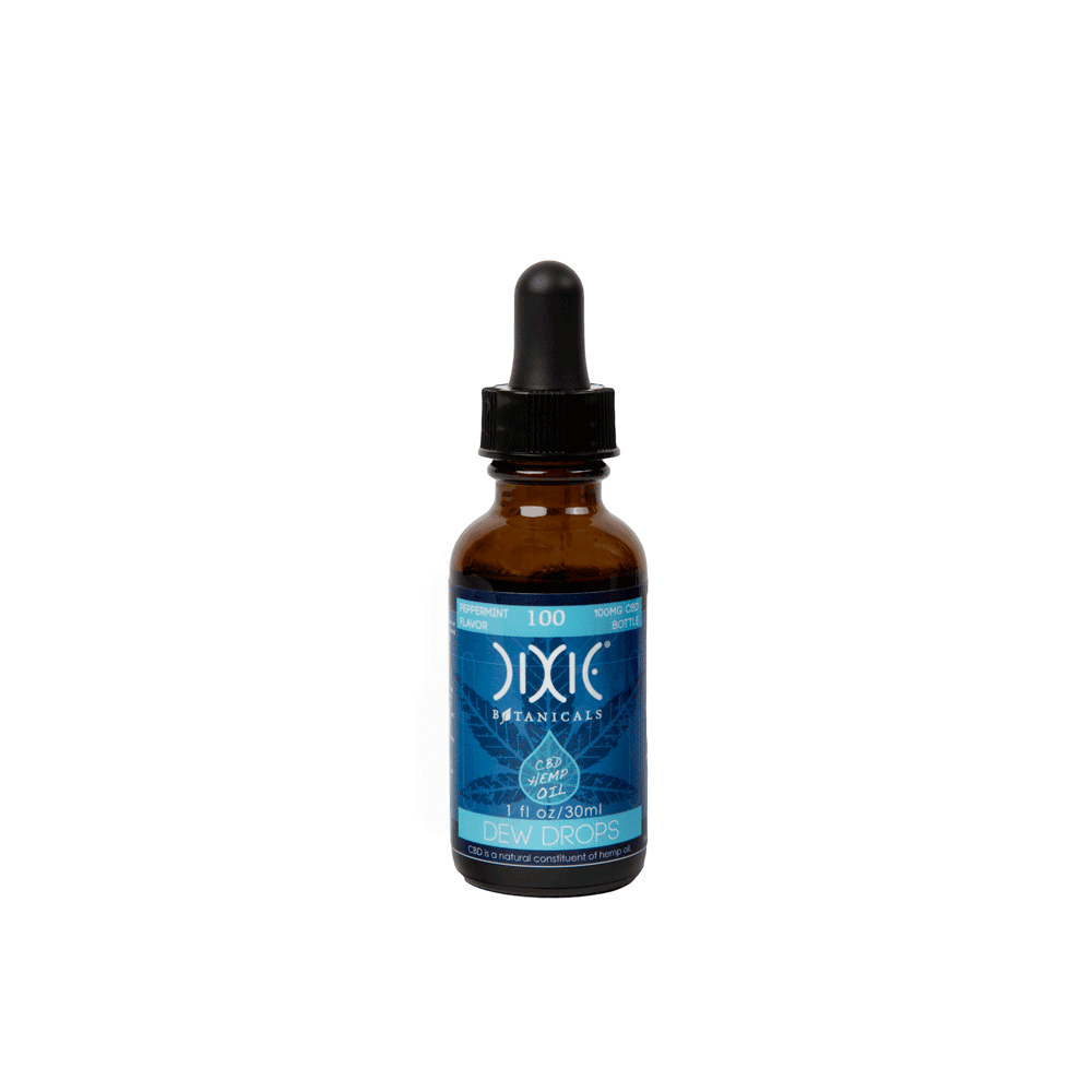Dixie Botanicals, CBD Oil, Dew Drops, Peppermint, 1oz, 100mg of CBD