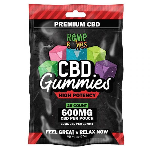 Hemp Bombs, CBD Gummies, High Potency Max Strength, 20ct, 600mg CBD