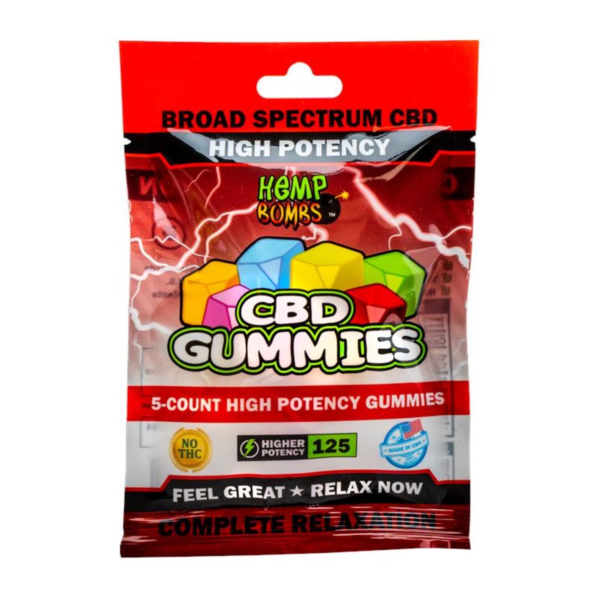 Hemp Bombs Cbd Gummies High Potency Full Spectrum 5 Count 125mg Of Cbd Cbdmarket 