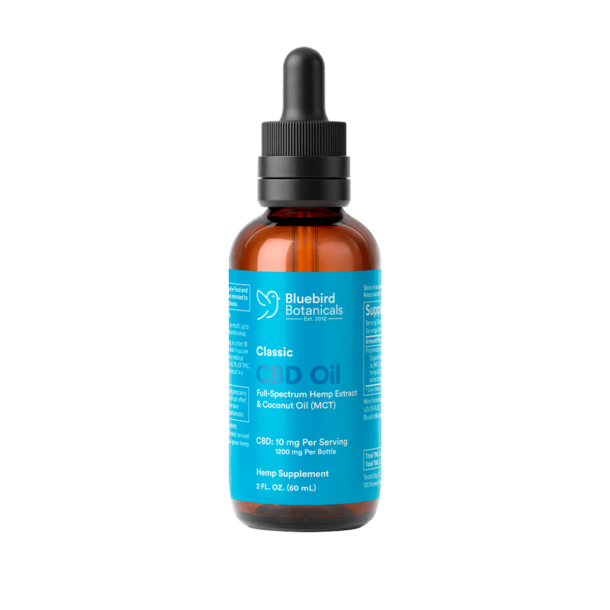 Bluebird Botanicals, Classic CBD Oil 10mg, Full Spectrum, Natural