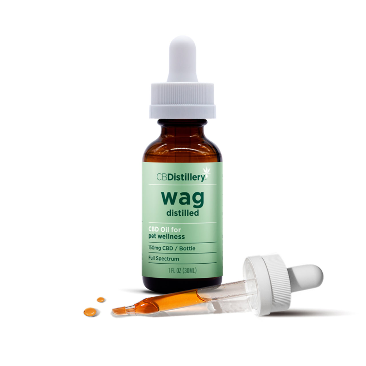 CBDistillery, Wag Distilled CBD Oil For Pet Wellness, Full Spectrum, 1oz, 150mg CBD