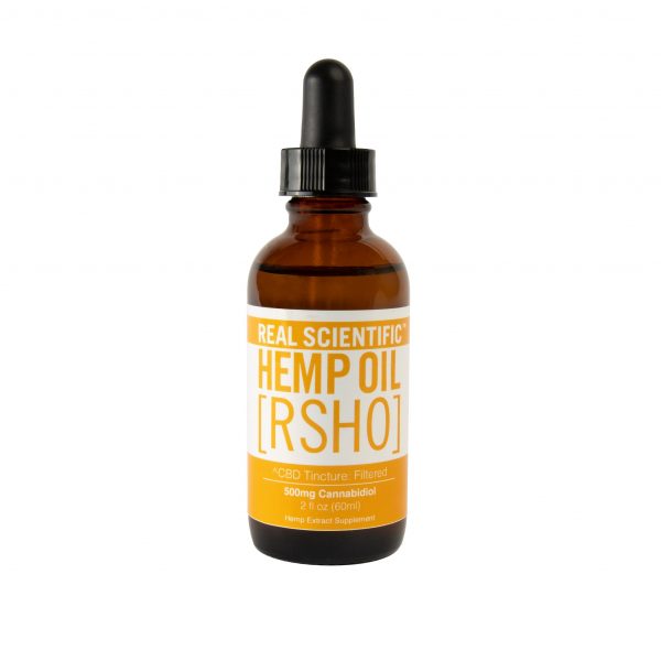 Real Scientific Hemp Oil, CBD Oil, Gold Label, Filtered, 2oz, 500mg of CBD