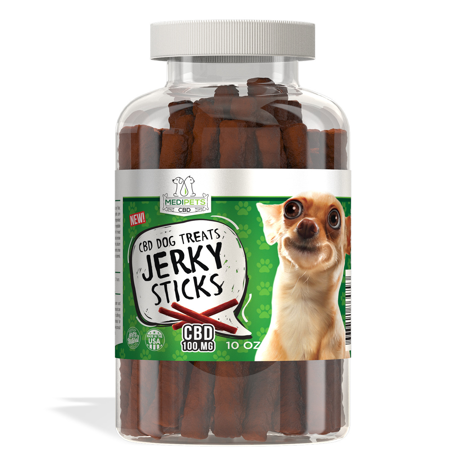 MediPets, CBD Dog Treats - Jerky Sticks, 10oz, 100mg CBD - CBD.market