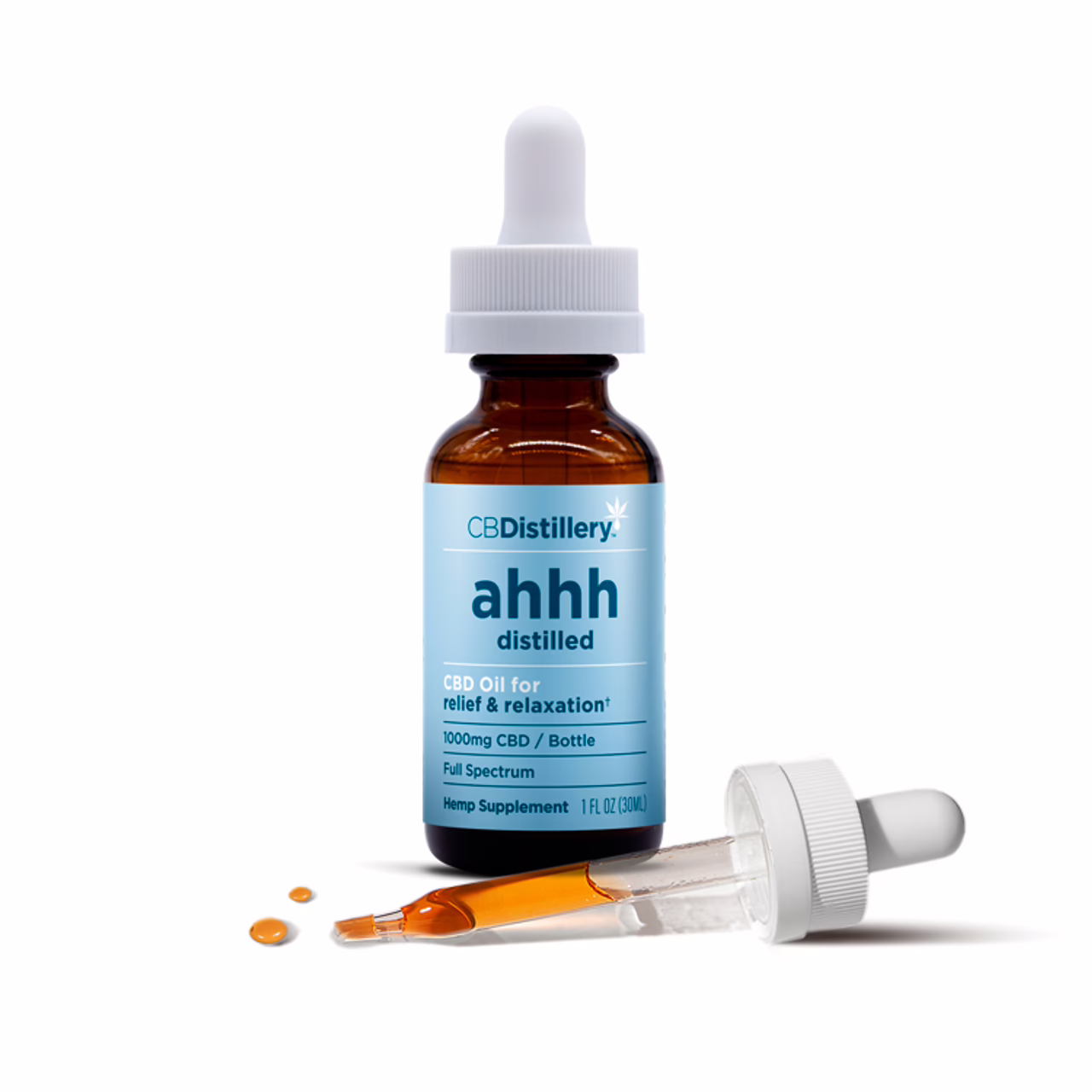 CBDistillery, Ahhh Distilled CBD Oil for Relief & Relaxation, Full Spectrum, 1fl oz, 1000mg CBD