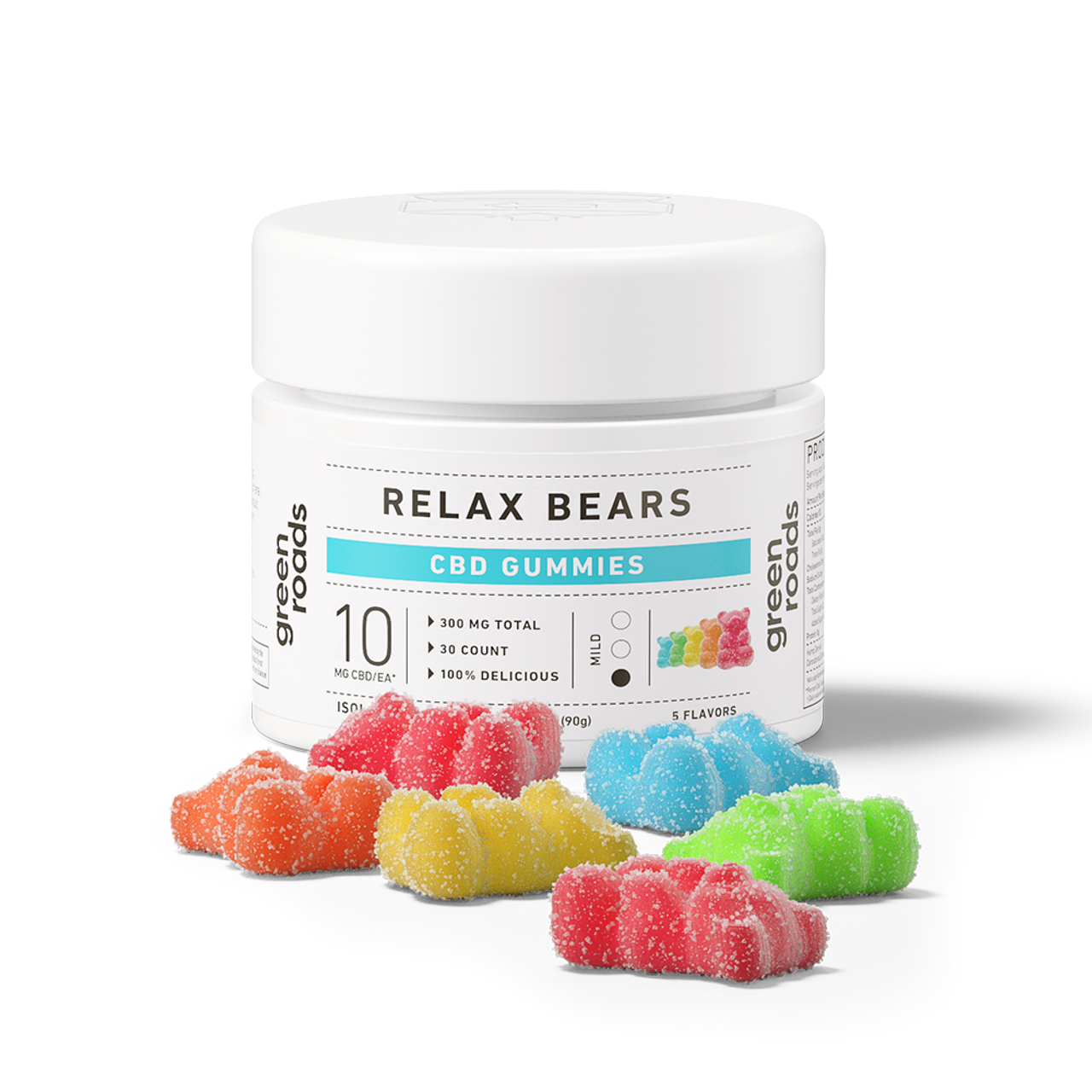 Green Roads, CBD Relax Bears Gummies, Isolate THC-Free, 30ct, 300mg CBD 1