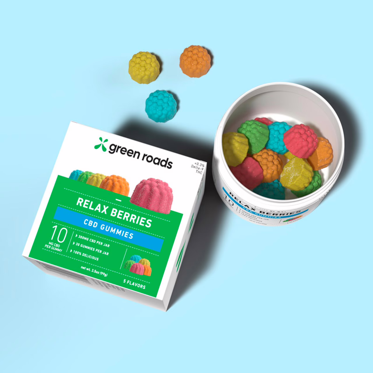 Green Roads, Relax Berries CBD Gummies, Isolate THC-Free, 30ct, 300mg CBD
