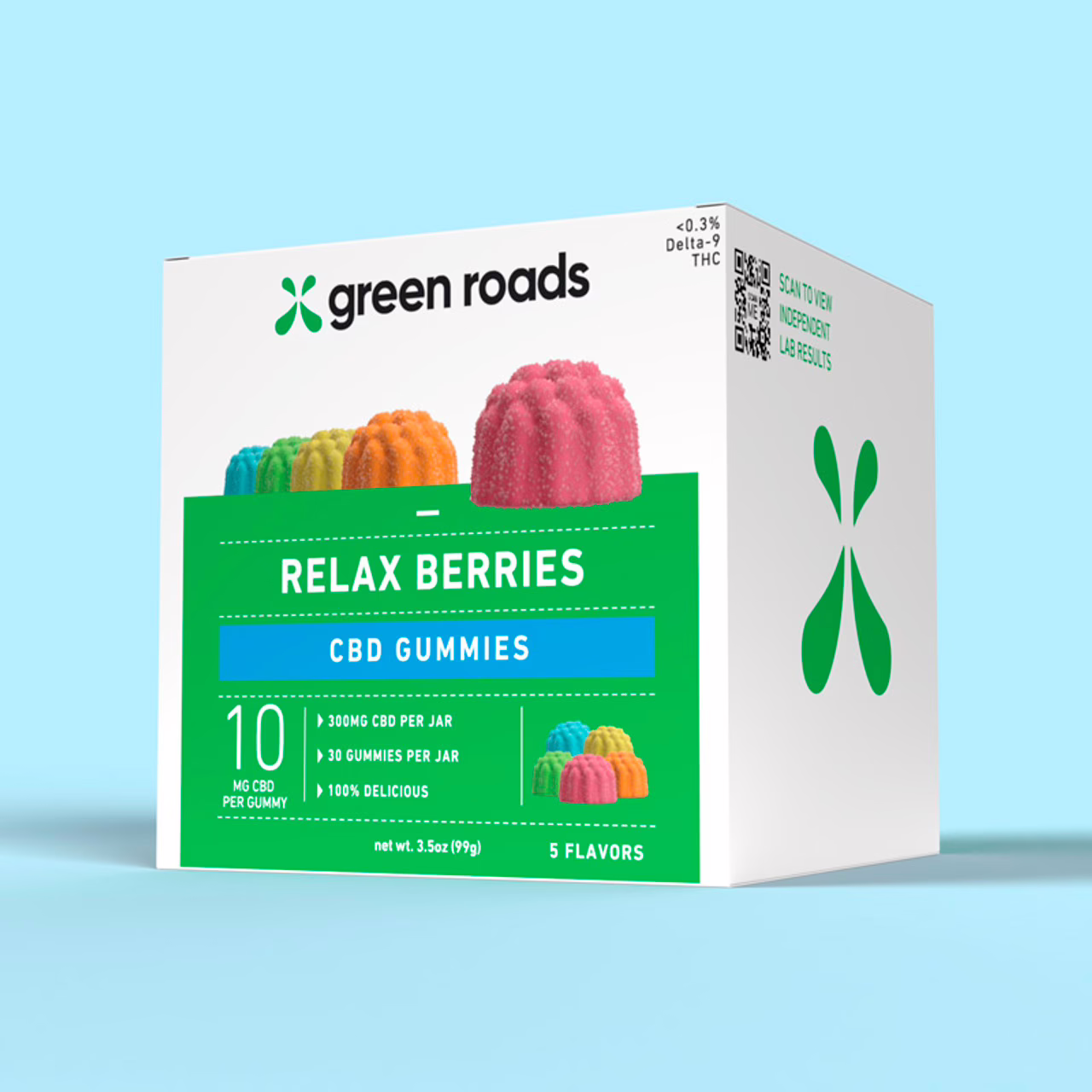 Green Roads, Relax Berries CBD Gummies, Isolate THC-Free, 30ct, 300mg CBD