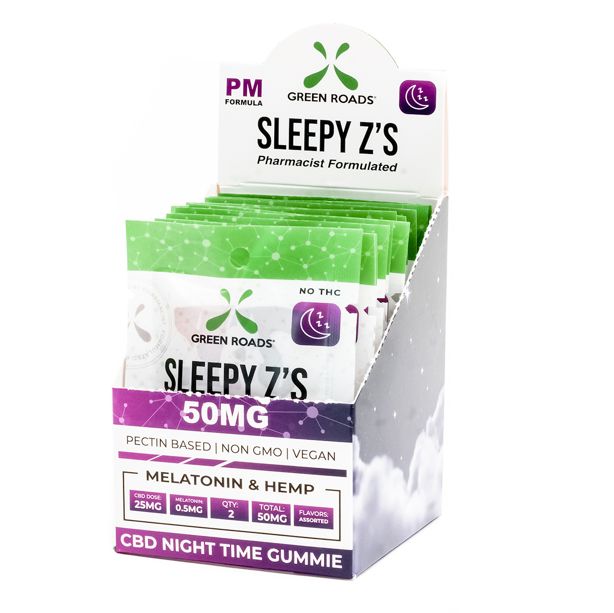 Green Roads, Sleepy Z's, CBD Gummies with Melatonin, 2 count, 50mg of CBD - CBD.market