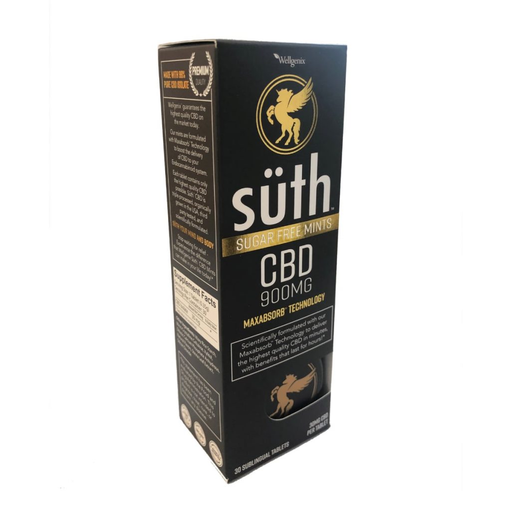 Suth, CBD Sublingual Mint Original, 30-Count, 900mg of CBD