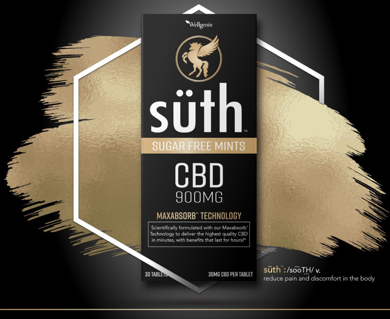 Suth, CBD Sublingual Mint Original, 30-Count, 900mg of CBD