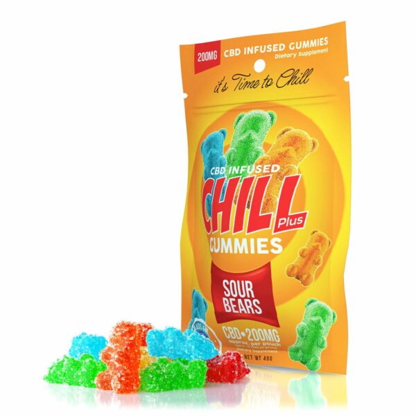 Chill Plus Gummies, CBD Sour Bears, 12-14 Count, 200mg of CBD