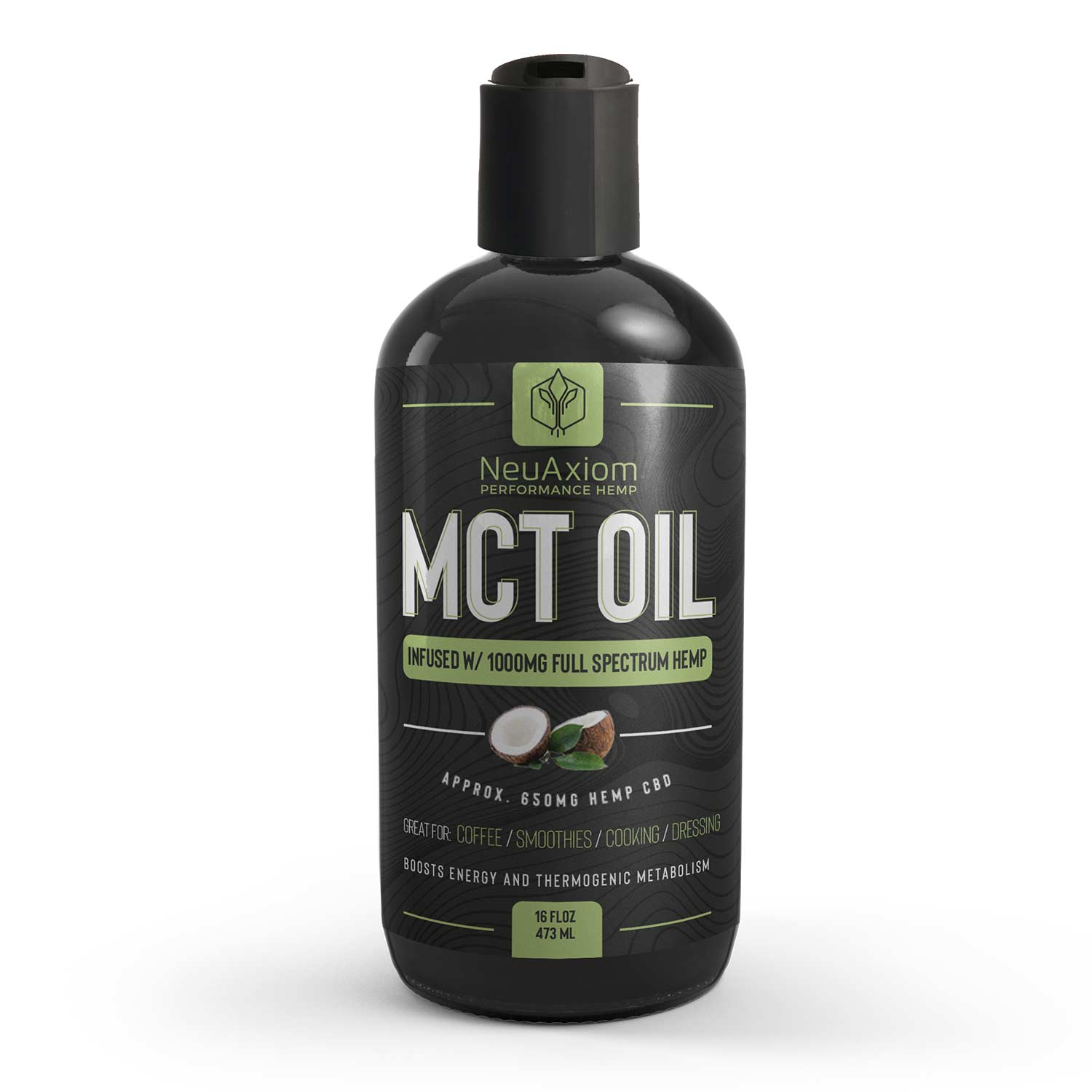 NeuAxiom, MCT Oil Coconut, 16oz, 1000mg of CBD - CBD.market