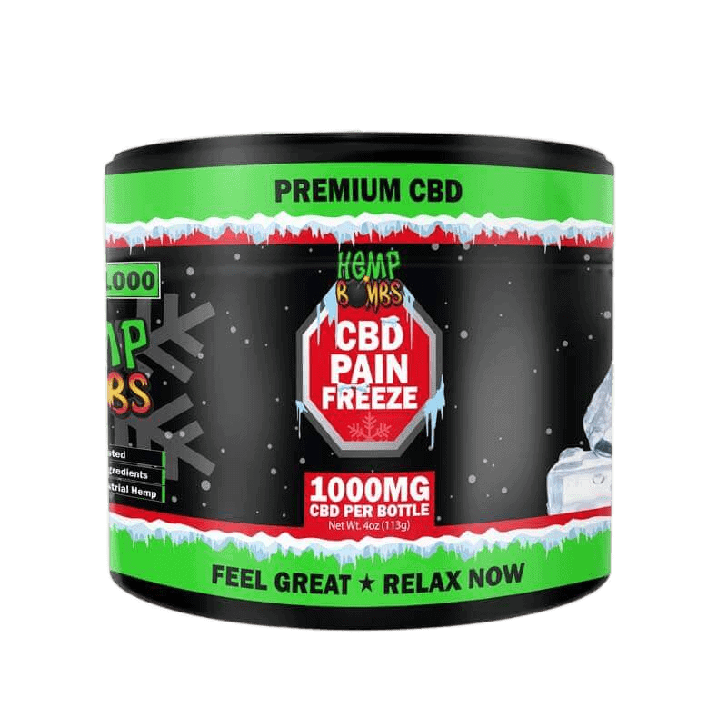 Hemp Bombs, High Potency CBD Pain Freeze Rub, Broad Spectrum THC-free, 4oz, 1000mg CBD