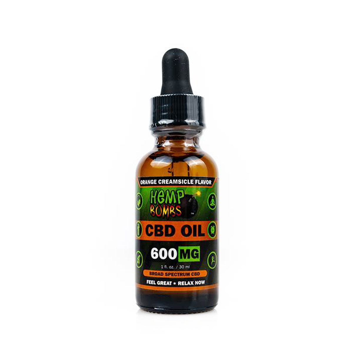 Hemp Bombs, CBD Oil, Broad Spectrum THC-free, Orange Creamsicle, 1oz ...