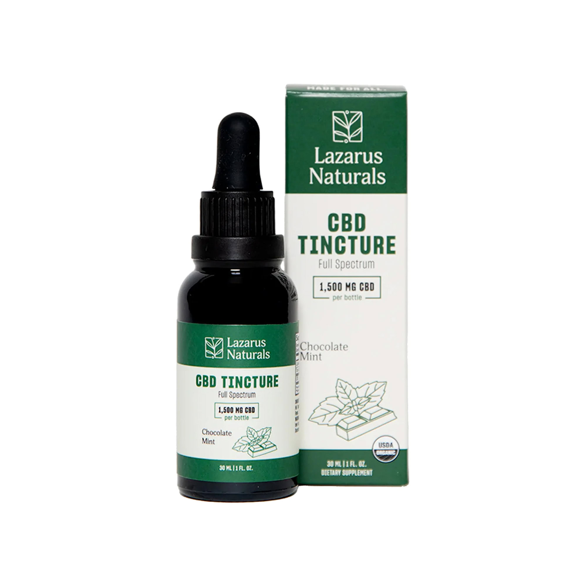 Lazarus Naturals, CBD Tincture, Chocolate Mint, Full Spectrum, 1fl oz, 1500mg CBD