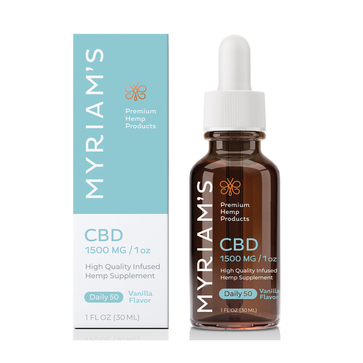 Myriam's Hope, CBD Oil Daily 50, Vanilla, 1oz, 1500mg of CBD