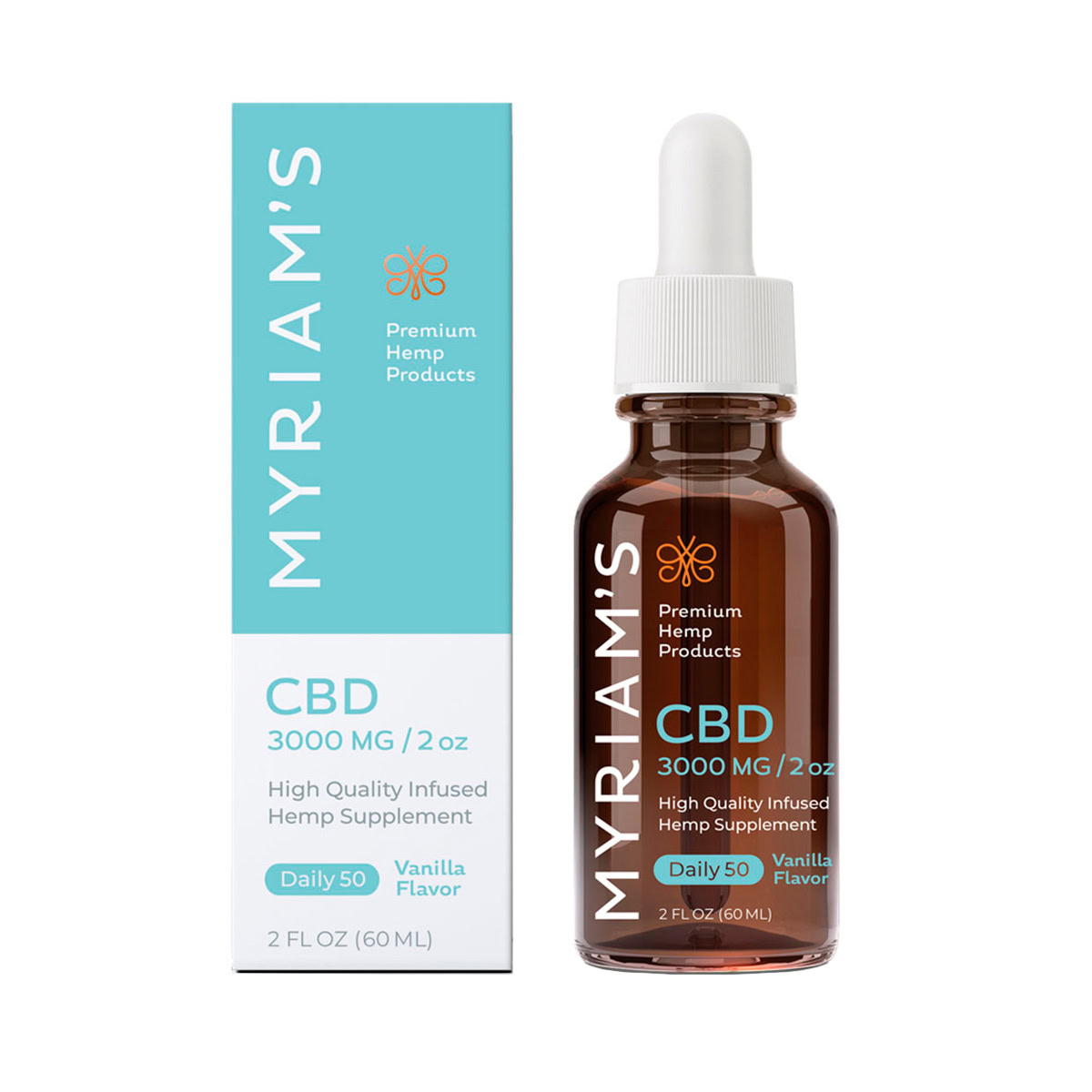 Myriam's Hope Hemp, CBD Oil Daily 50, Full Spectrum, Sweet Vanilla, 2fl oz, 3000mg CBD