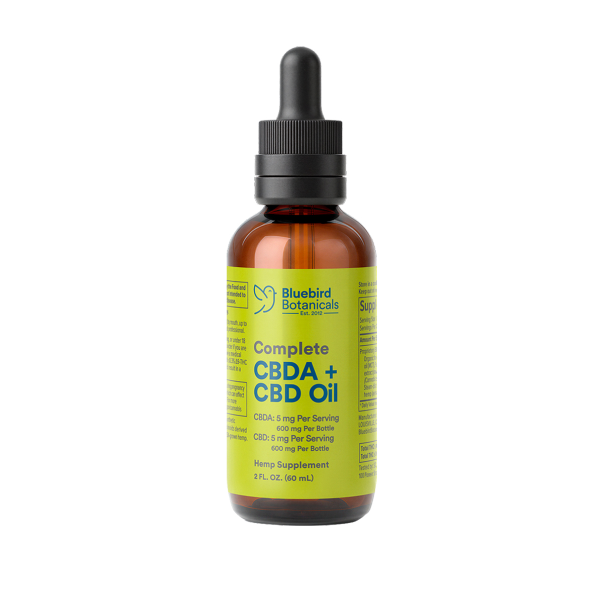 Bluebird Botanicals, Complete CBD + CBDA Oil, Full Spectrum, 2fl oz, 1200mg CBD Bluebird Botanicals, Complete CBD + CBDA Oil, Full Spectrum, 2fl oz, 1200mg CBD