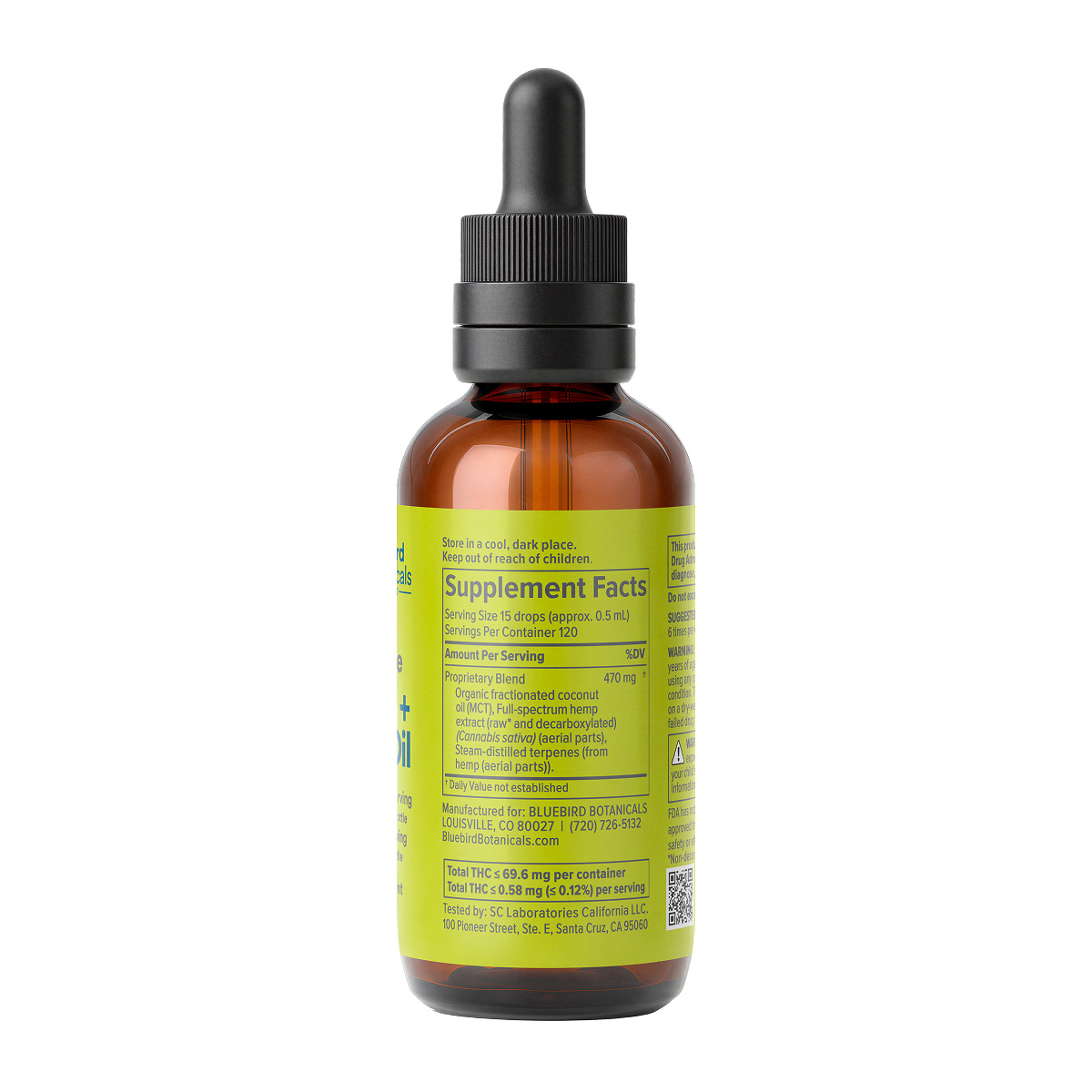 Bluebird Botanicals, Complete CBD + CBDA Oil, Full Spectrum, 2fl oz, 1200mg CBD