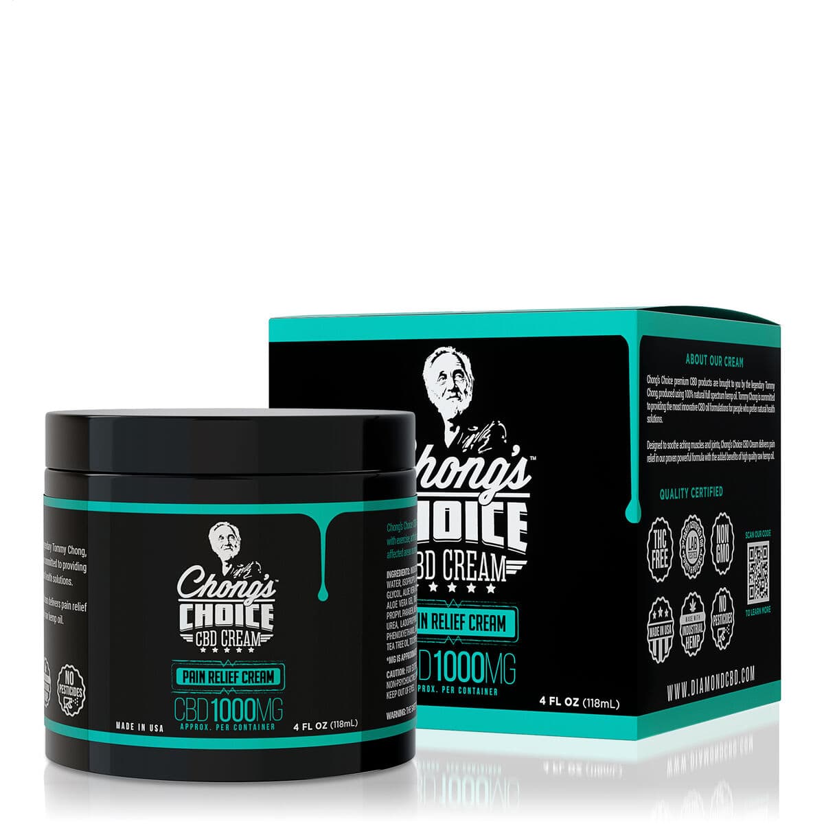 Chong's Choice, CBD Cream, Pain Relief, Broad Spectrum THC-Free, 4oz, 1000mg CBD