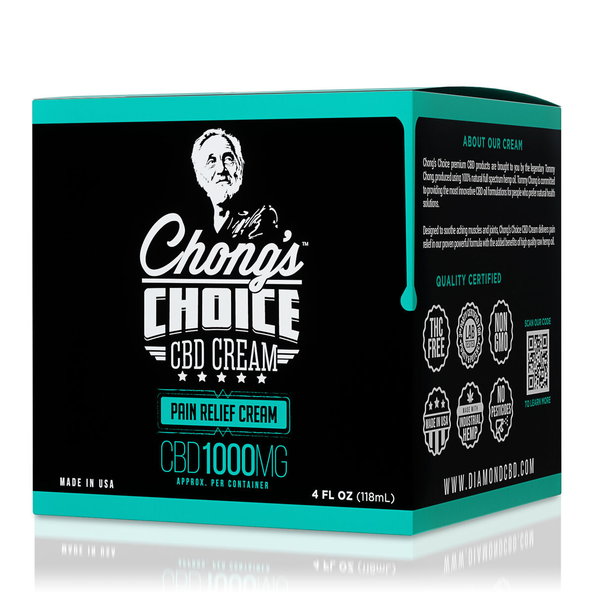 Chong’s Choice, CBD Cream, Pain Relief, Broad Spectrum THC-Free, 4oz, 1000mg CBD (1)