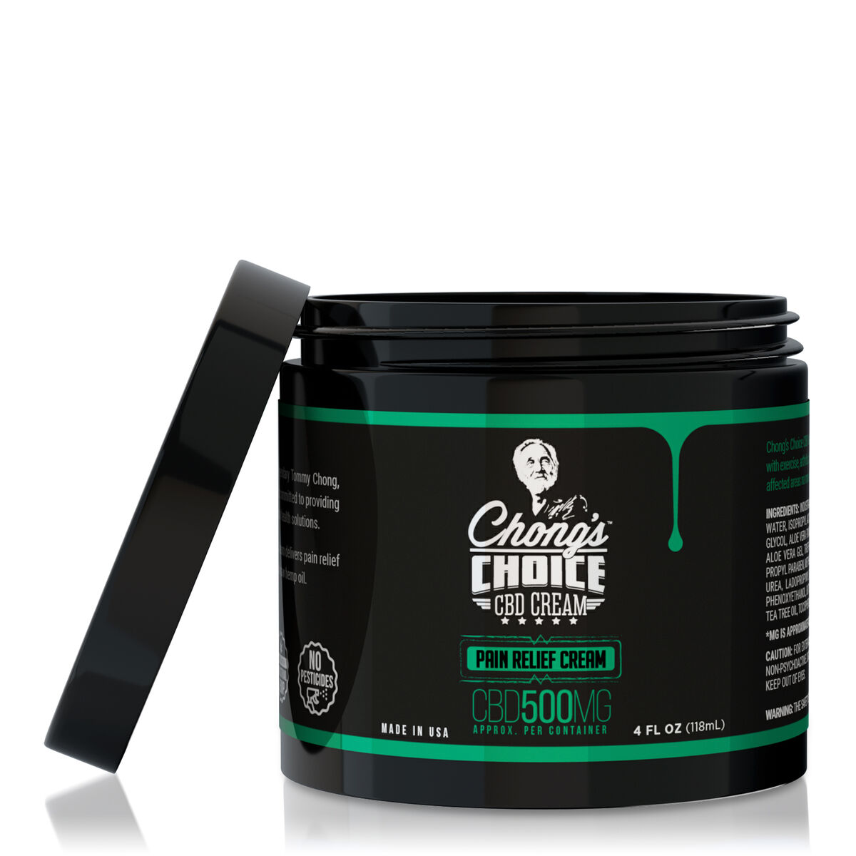 Chong’s Choice, CBD Cream, Pain Relief, Broad Spectrum THC-Free, 4oz, 500mg CBD (1)