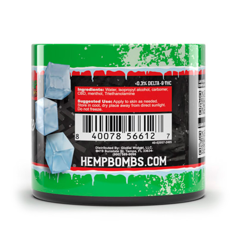 Hemp Bombs, High Potency CBD Pain Freeze Rub, Isolate THC-Free, 4oz, 1000mg CBD