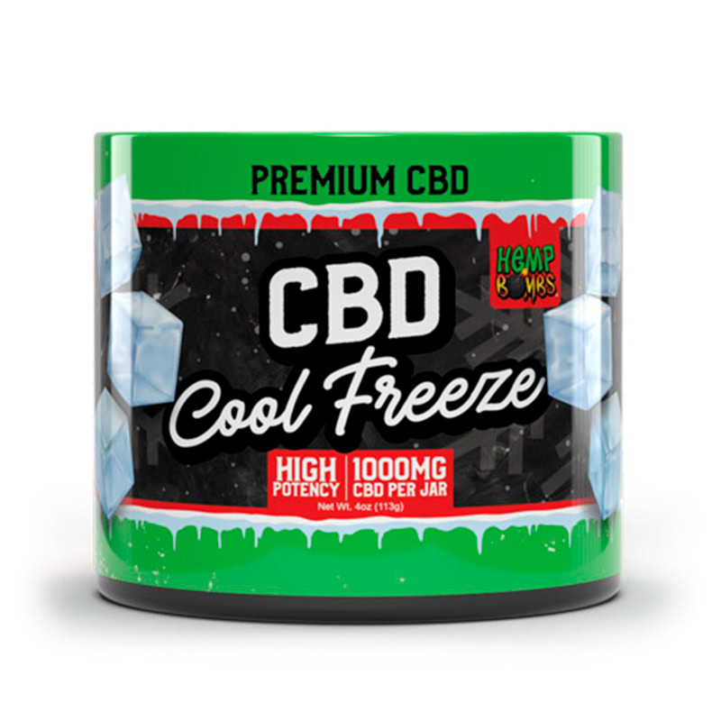 Hemp Bombs, High Potency CBD Pain Freeze Rub, Isolate THC-Free, 4oz, 1000mg CBD