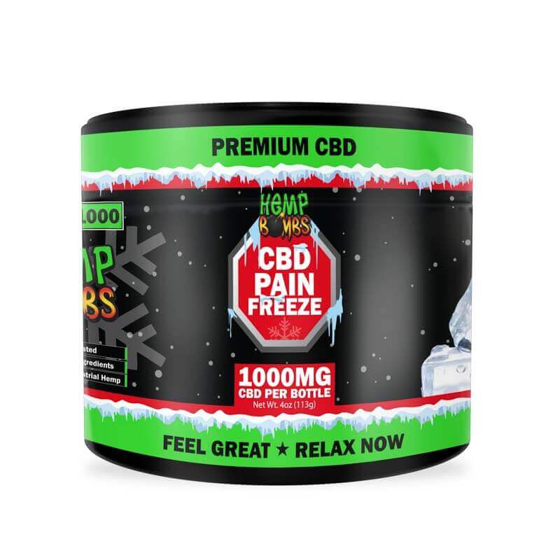 CBD Pain Freeze Rub of High Potency from Hemb Bombs, 1000mg of CBD