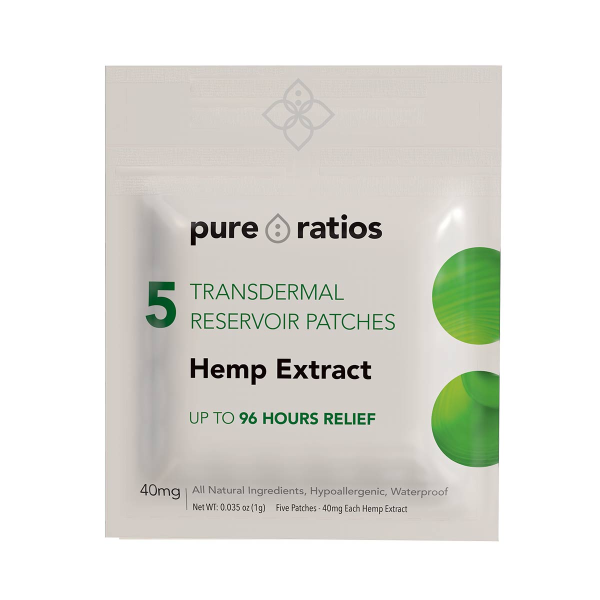 Pure Ratios Transdermal Hemp Extract Patch