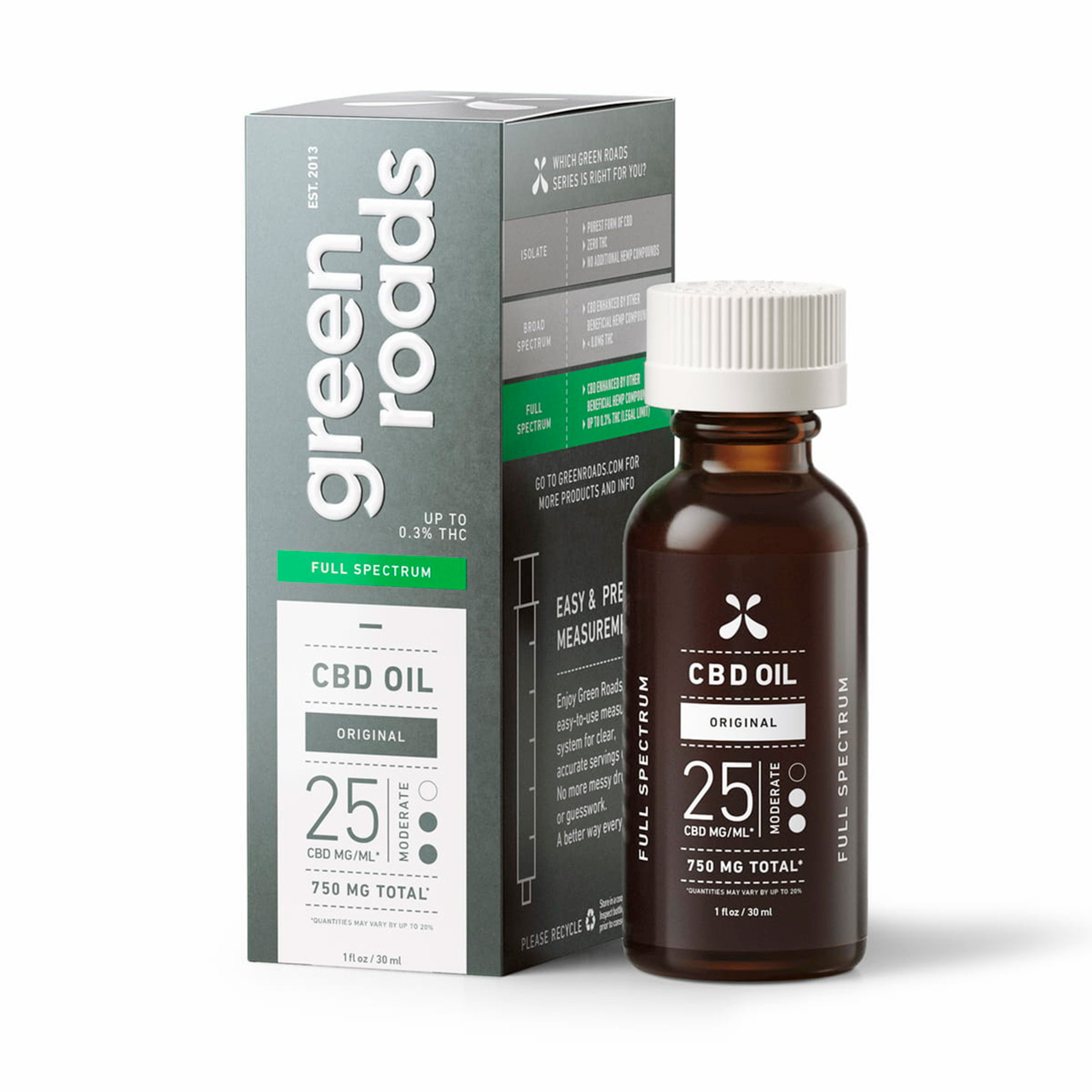 Green Roads, CBD Oil 25mg, Natural Flavor, Full Spectrum, 1fl oz, 750mg CBD