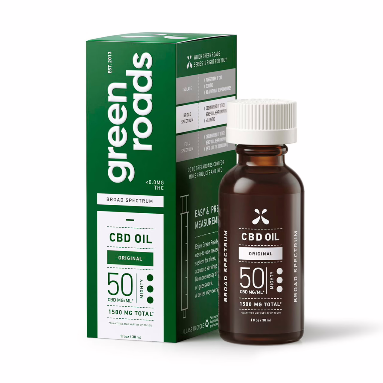 Green Roads, CBD Oil 50mg, Natural Flavor, Broad Spectrum THC-Free, 1fl oz, 1500mg CBD
