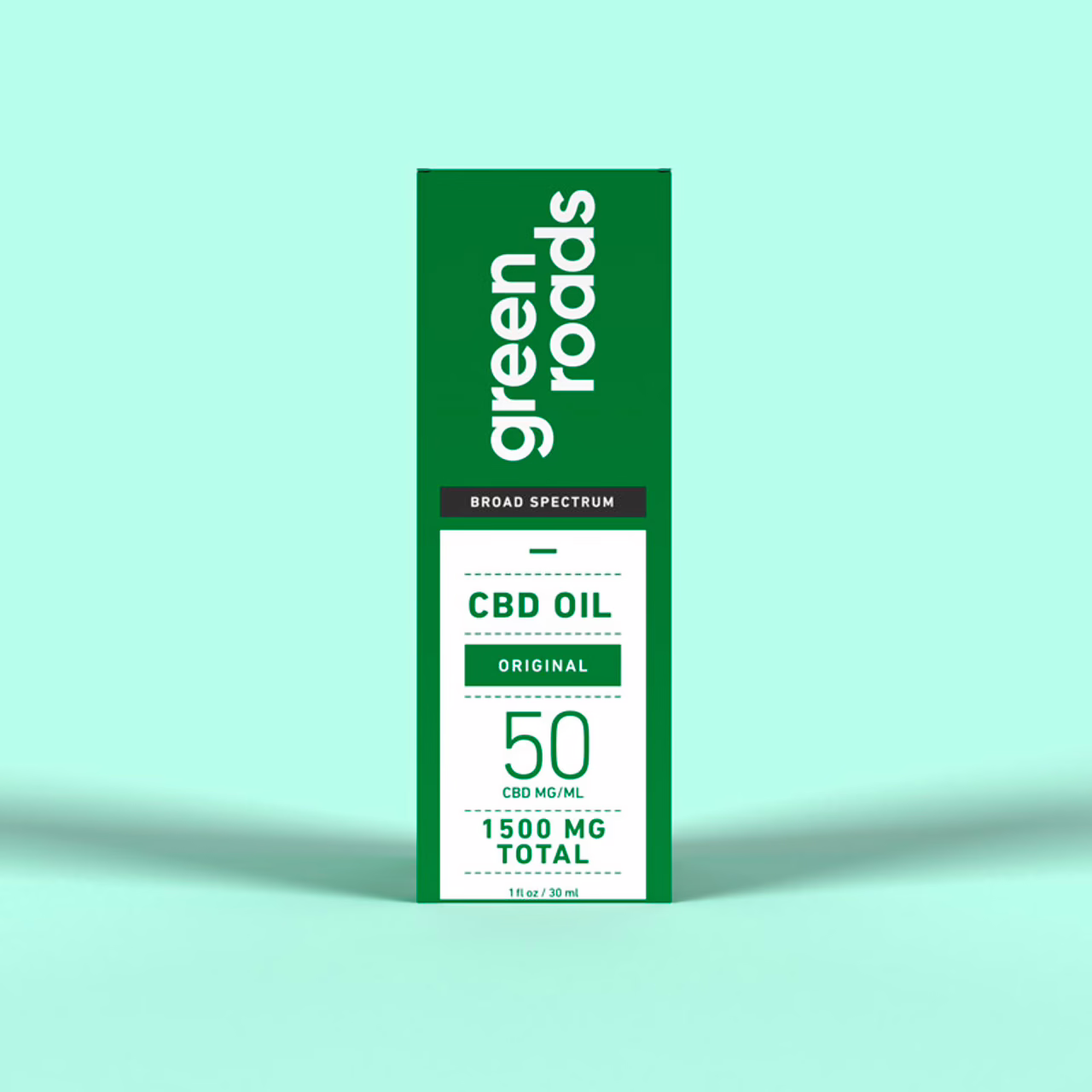 Green Roads, CBD Oil 50mg, Natural Flavor, Broad Spectrum THC-Free, 1fl oz, 1500mg CBD
