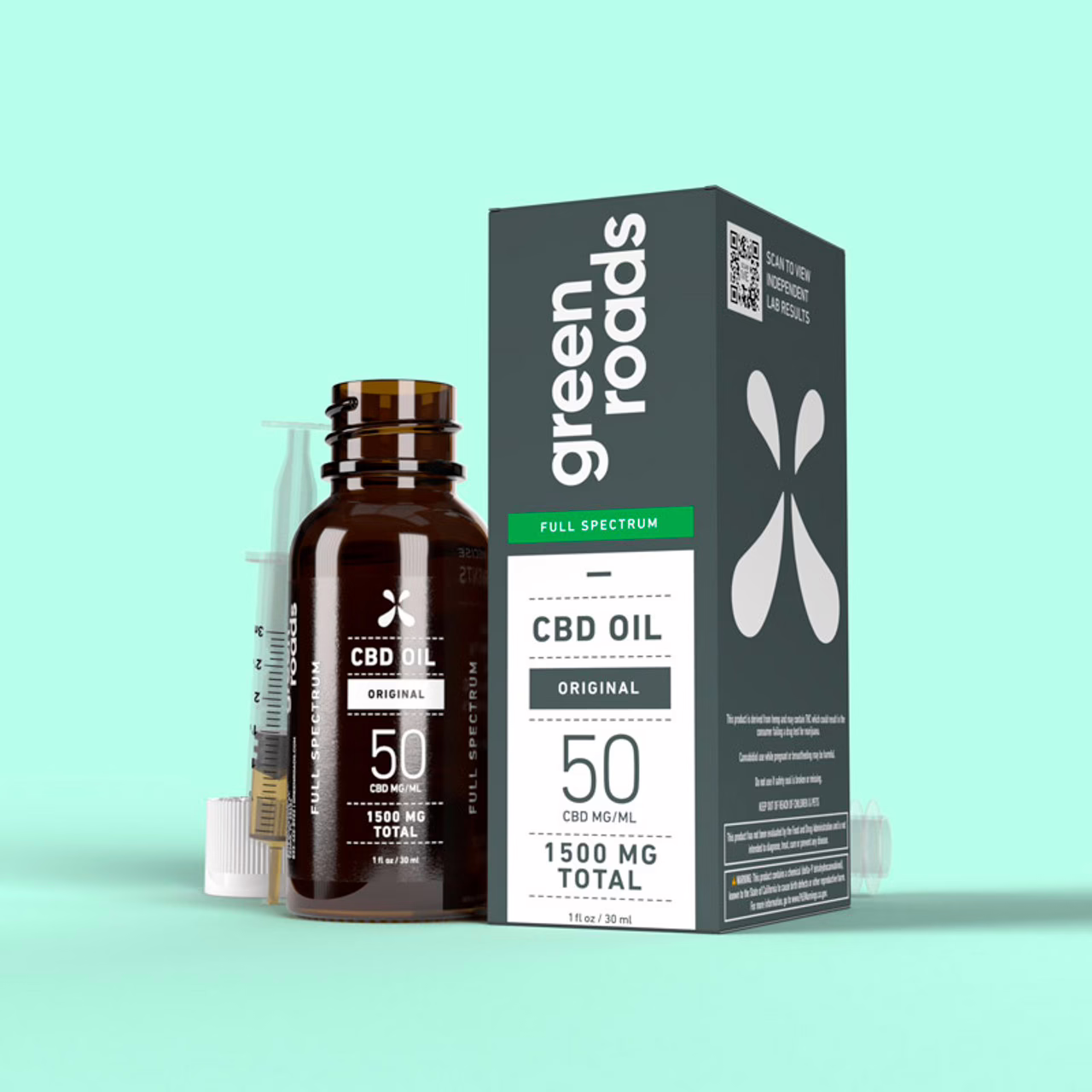Green Roads, CBD Oil 50mg, Natural Flavor, Full Spectrum, 1fl oz, 1500mg CBD
