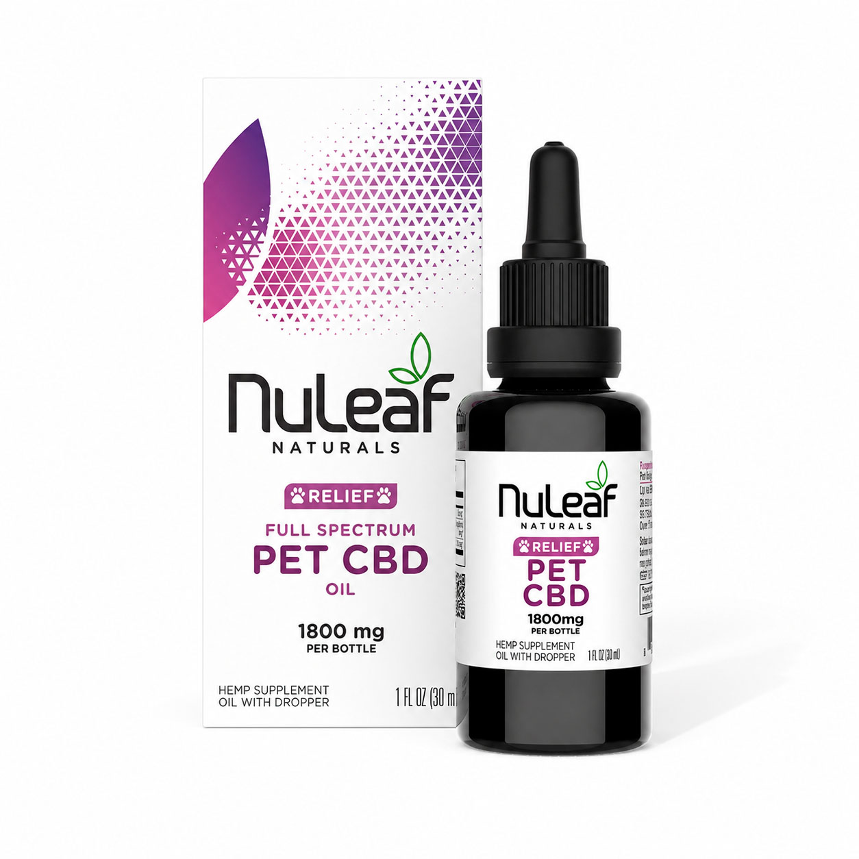 NuLeaf Naturals, Pet CBD Oil, Full Spectrum, 1fl oz, 1800mg CBD