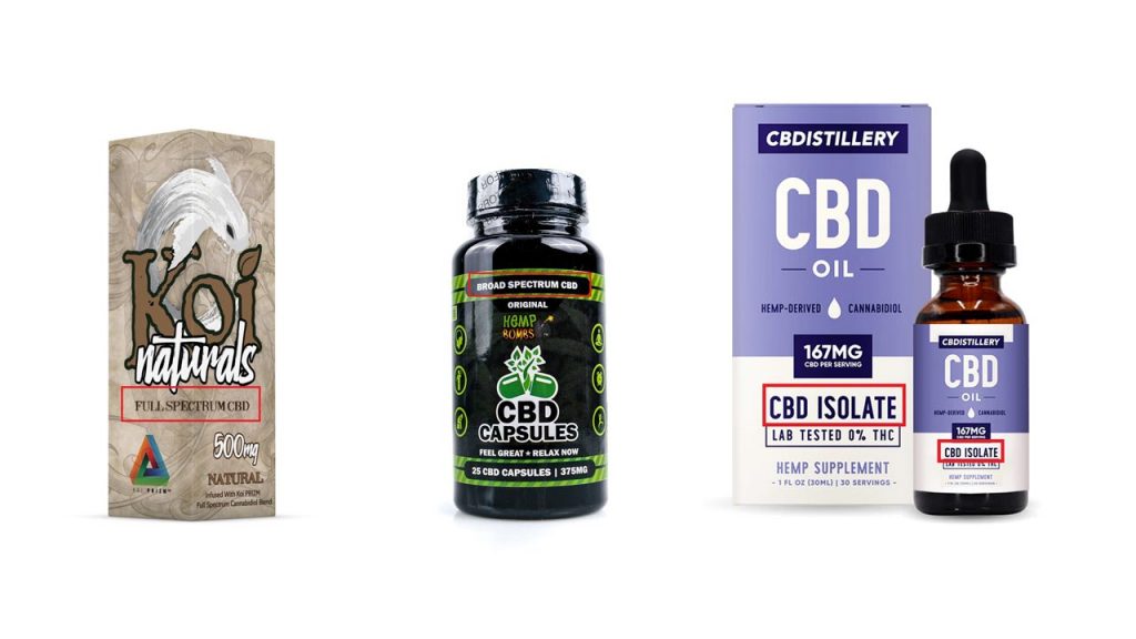 Full Spectrum Broad Spectrum and Isolate CBD products