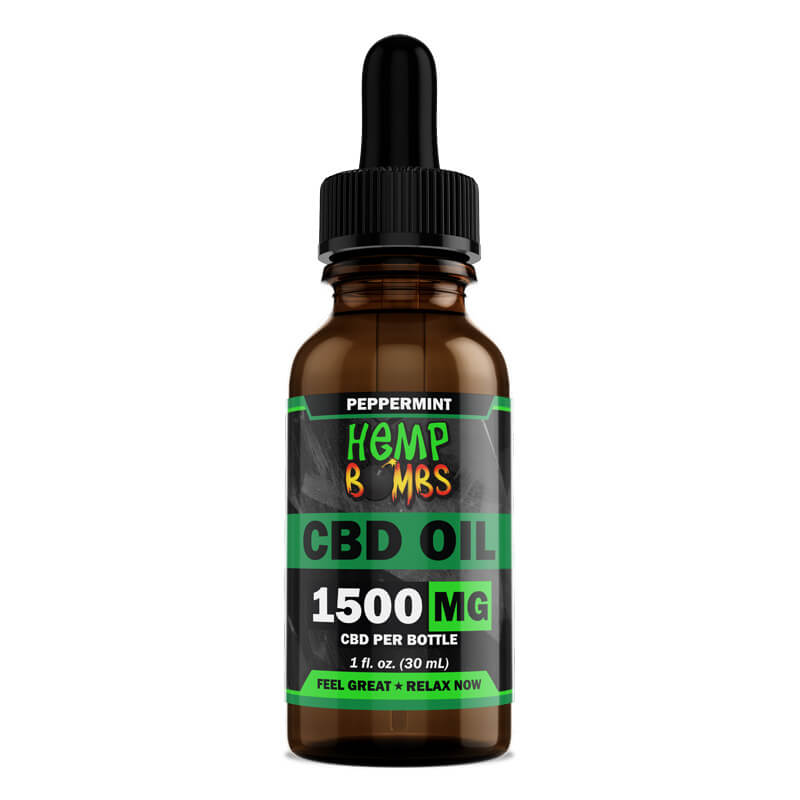 Hemp Bombs, CBD Oil, Full Spectrum, Peppermint, 1oz, 1500mg of CBD