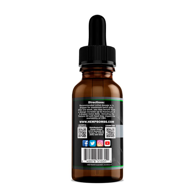 Hemp Bombs, CBD Oil, Peppermint, Isolate THC-Free, 1fl oz, 1500mg CBD