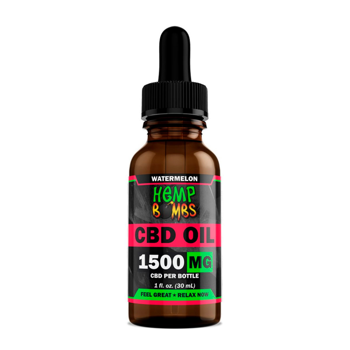 Hemp Bombs, CBD Oil, Watermelon, Isolate THC-Free, 1fl oz, 1500mg CBD