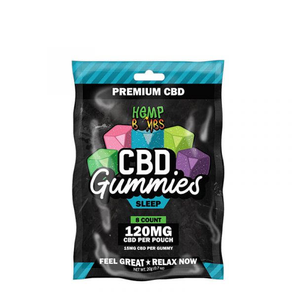 Hemp Bombs, CBD Sleep Gummies with Melatonin, 8-Count, 120mg of CBD