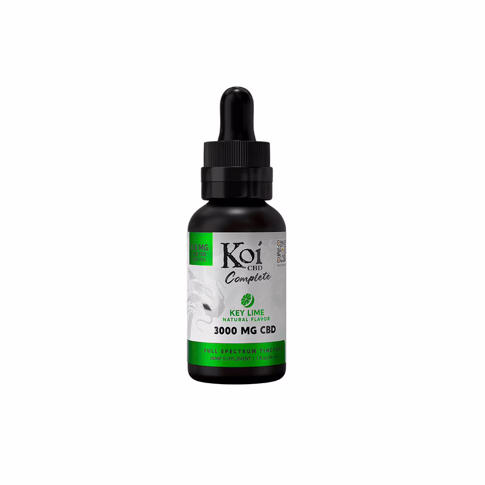 Koi CBD, Complete Full Spectrum CBD Tincture, Key Lime Flavor, 1fl oz, 3000mg CBD