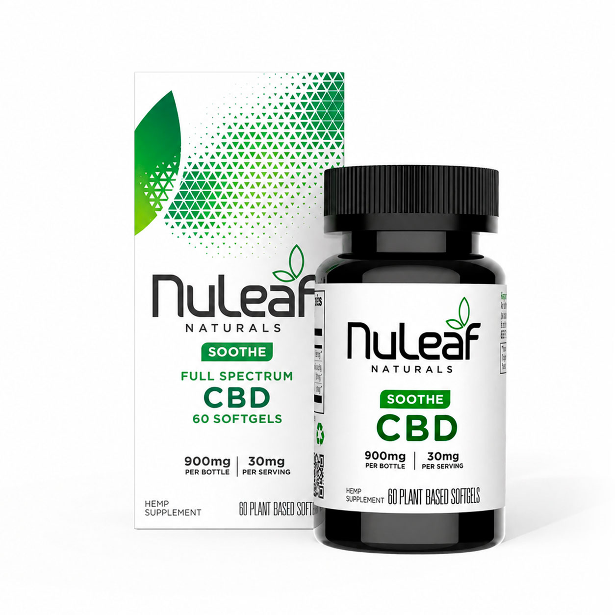 NuLeaf Naturals, CBD Softgels, Full Spectrum, 60ct, 900mg CBD