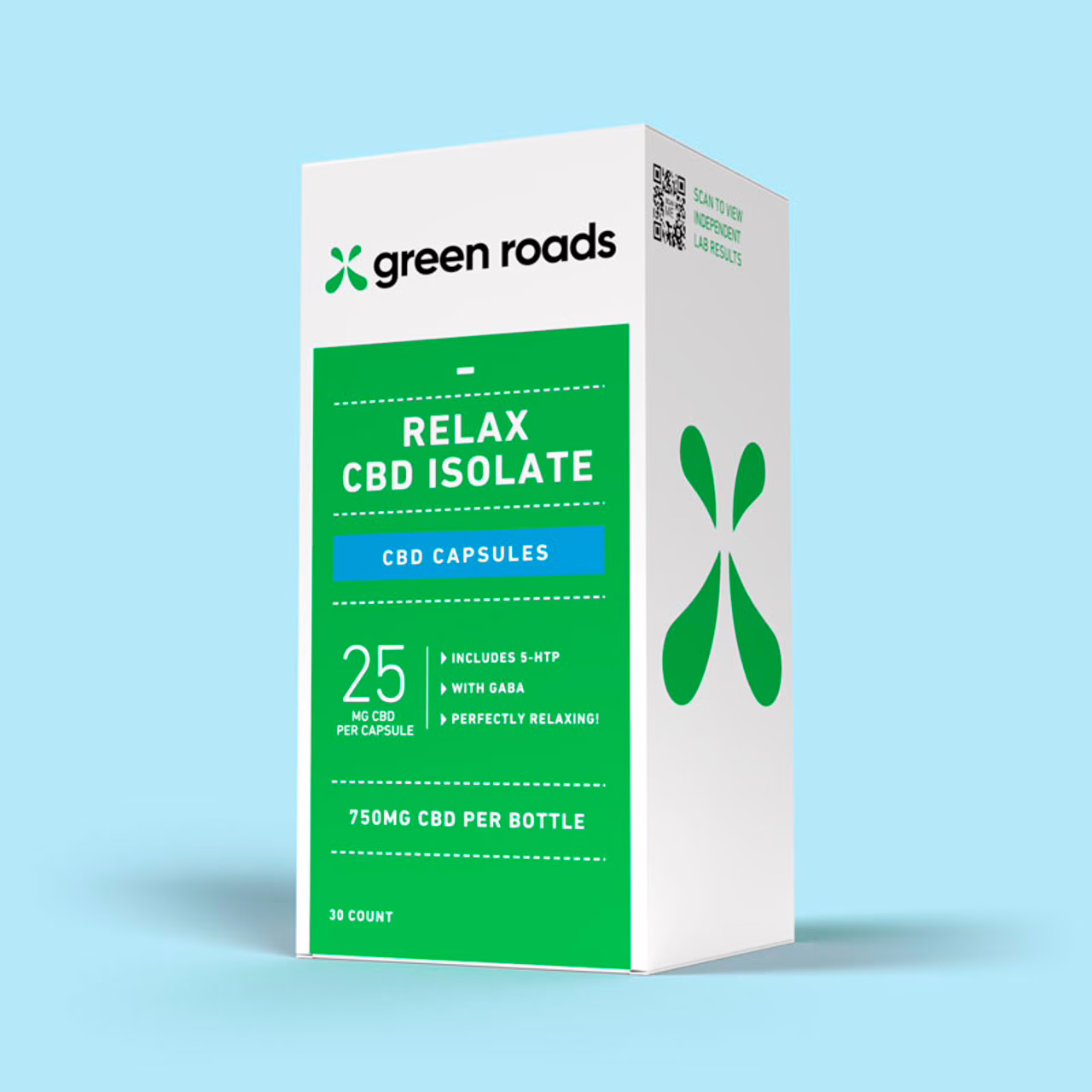 Green Roads, CBD Relax Capsules, Isolate THC-Free, 30ct, 750mg CBD