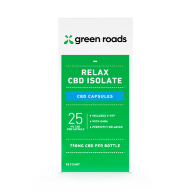 Green Roads, CBD Relax Capsules, Isolate THC-Free, 30ct, 750mg CBD