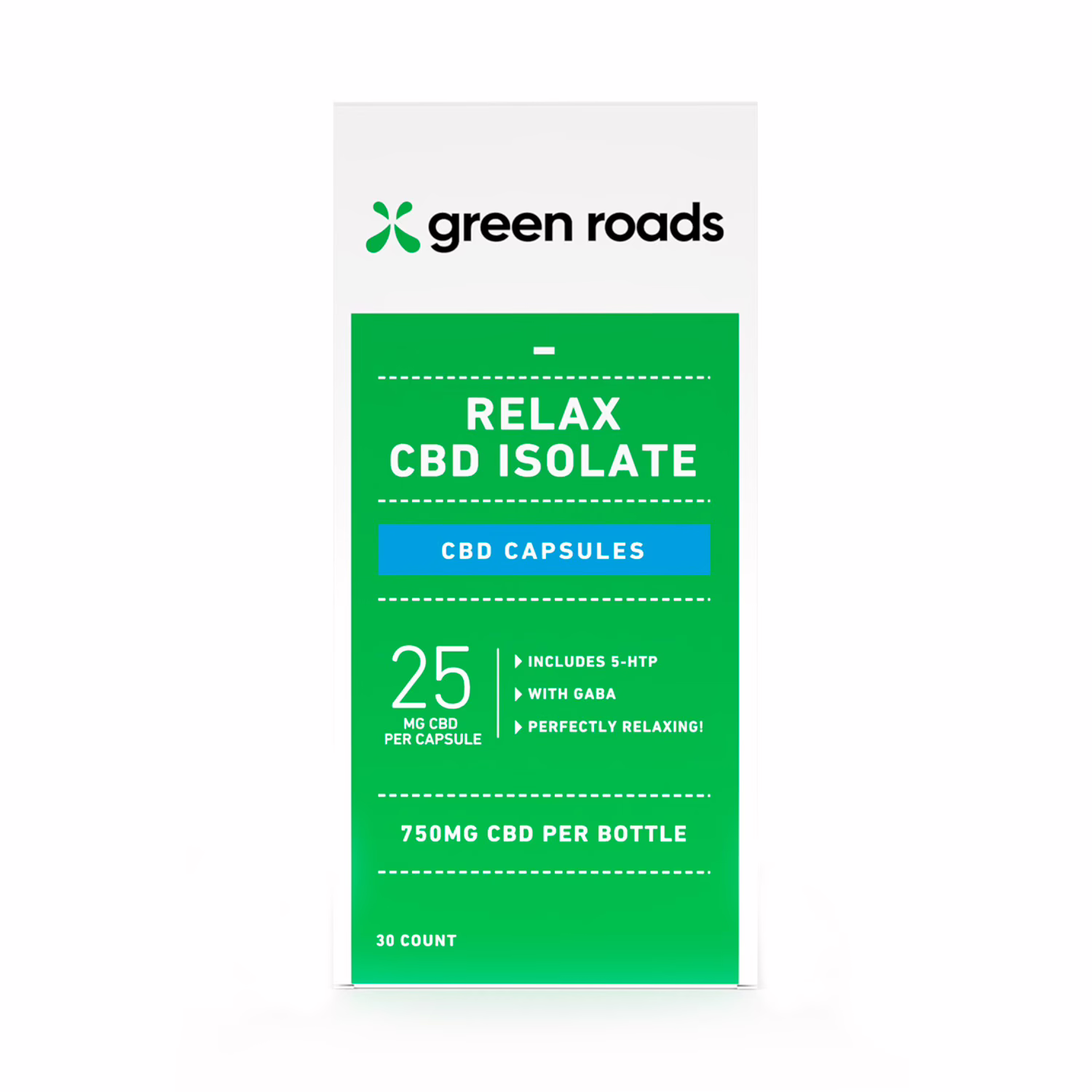 Green Roads, CBD Relax Capsules, Isolate THC-Free, 30ct, 750mg CBD