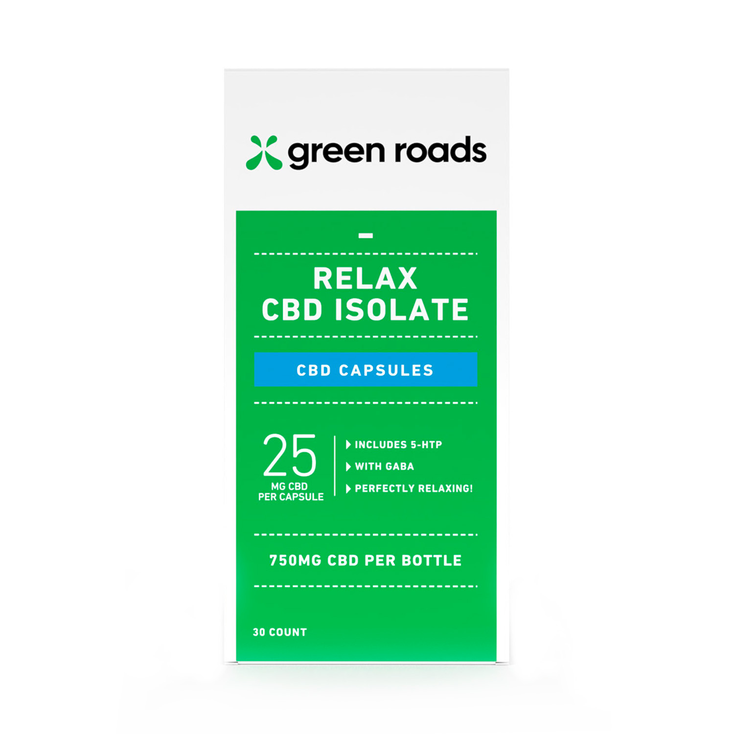 Green Roads, CBD Relax Capsules, Isolate THC-Free, 30ct, 750mg CBD