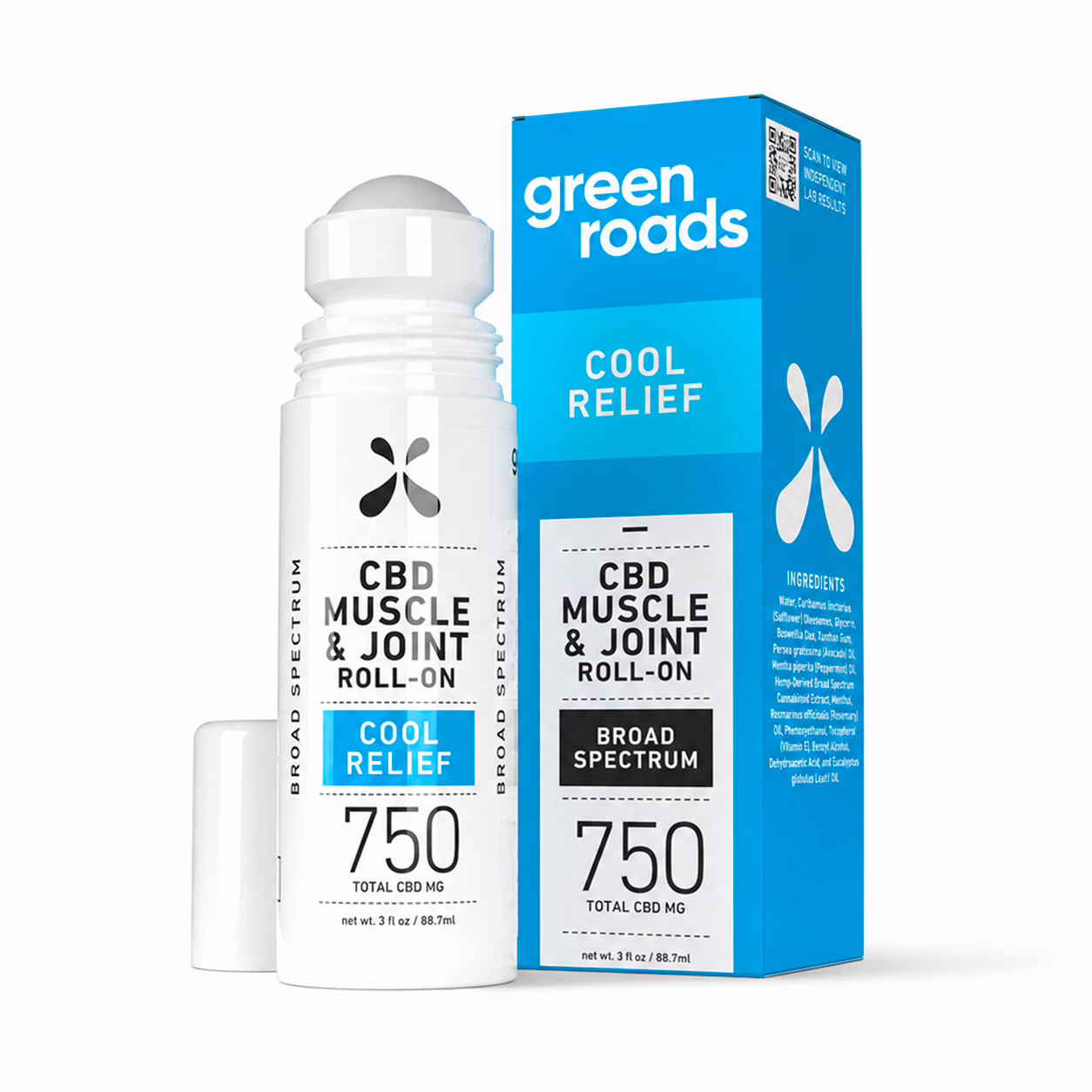 Green Roads, Cool Relief CBD Roll-On, Broad Spectrum THC-Free, 3fl oz, 750mg CBD Green Roads, Cool Relief CBD Roll-On, Broad Spectrum THC-Free, 3fl oz, 750mg CBD