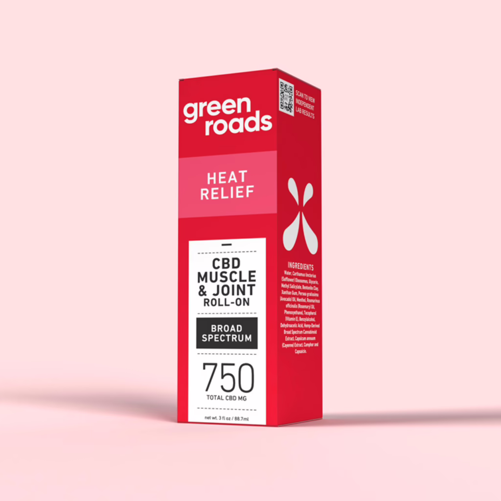 Green Roads, Heat Relief CBD Roll-On, Broad Spectrum THC-Free, 3fl oz, 750mg CBD
